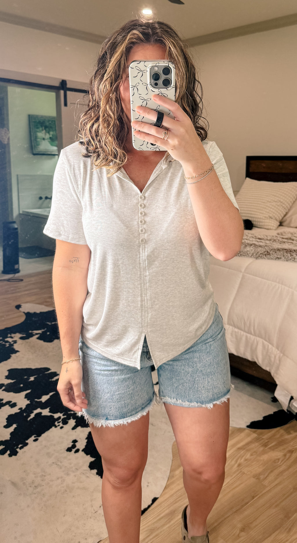 Faux Button Top