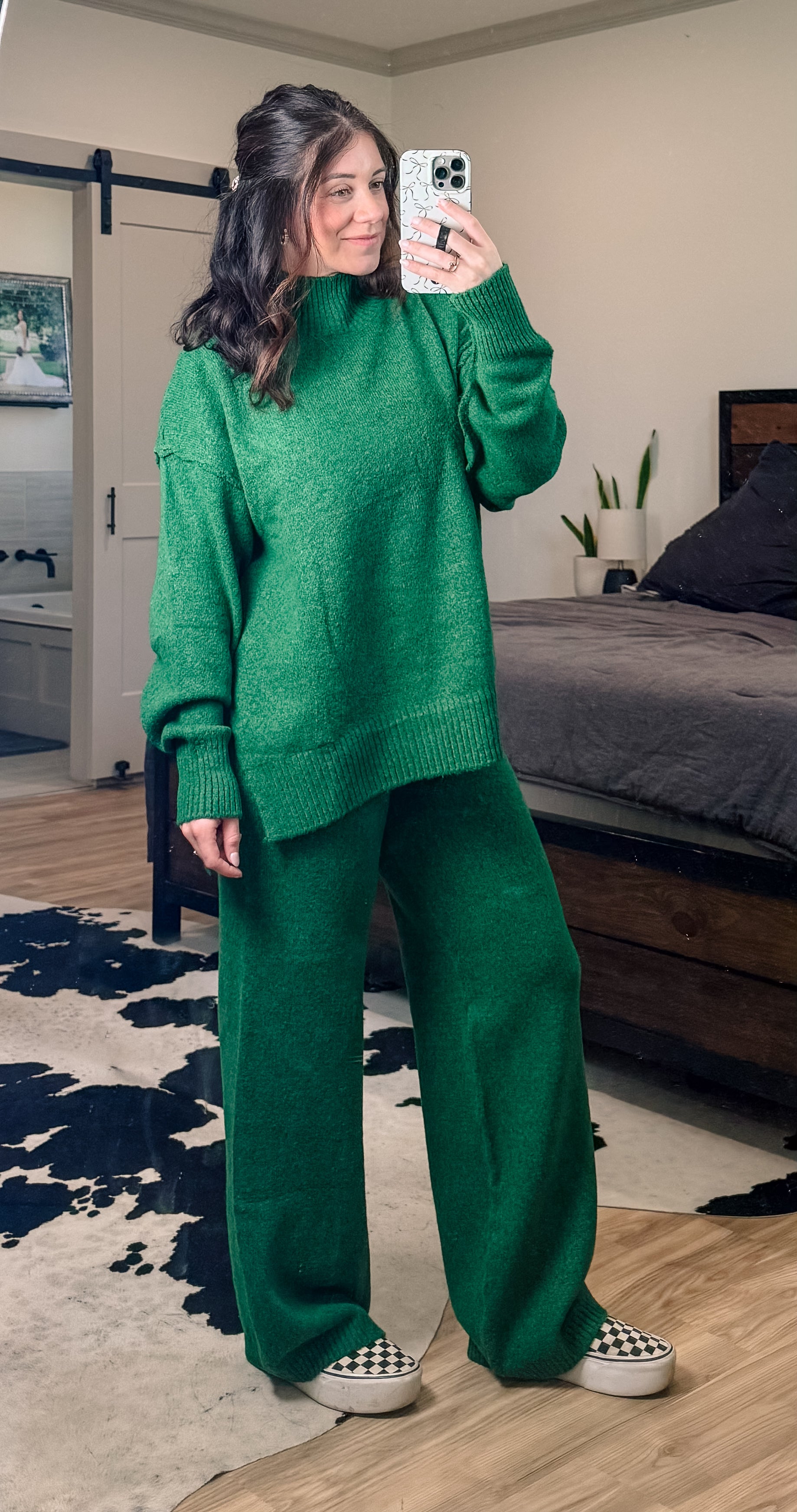 Turtle Neck Knit Sweater Set