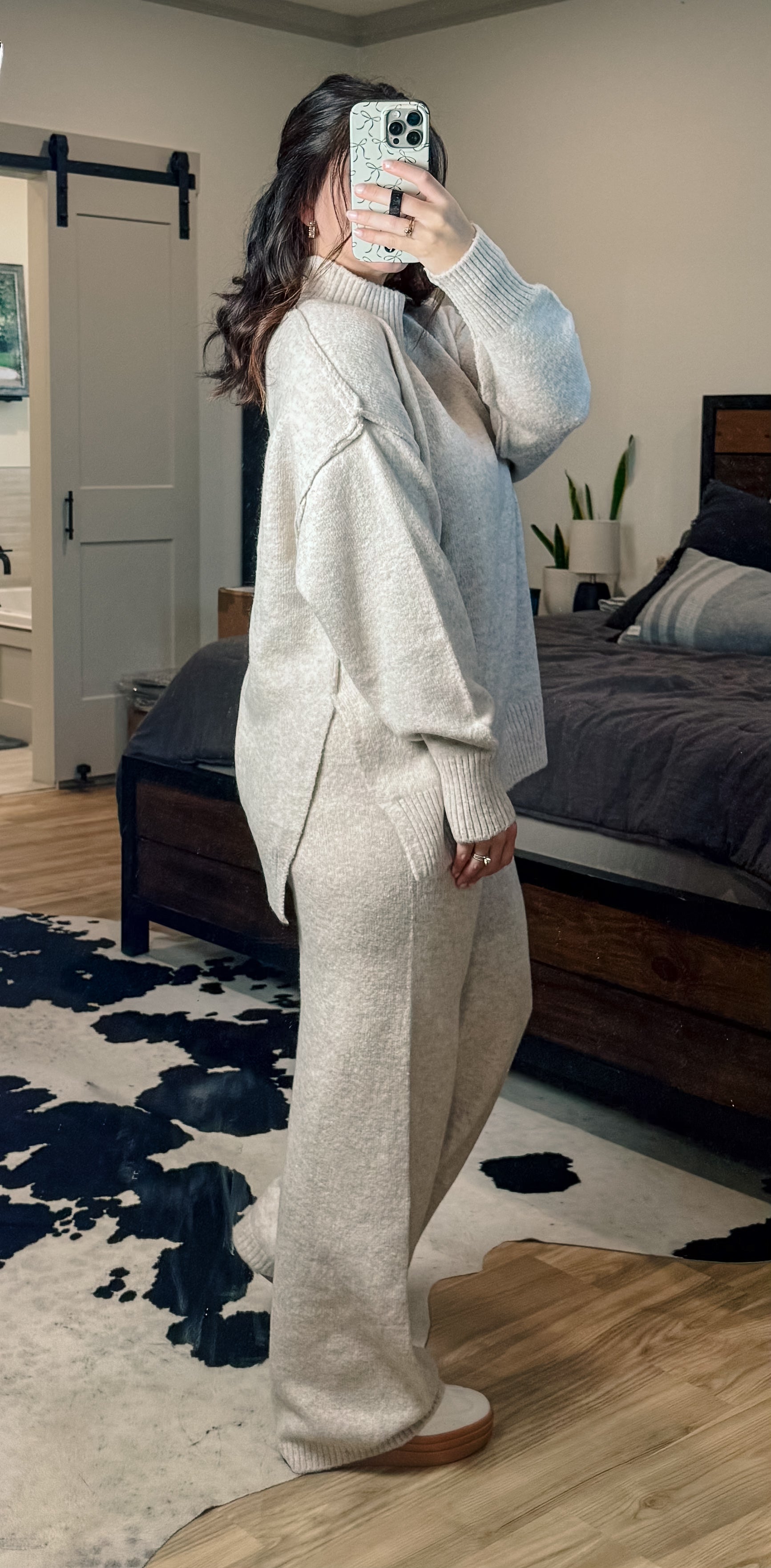 Turtle Neck Knit Sweater Set
