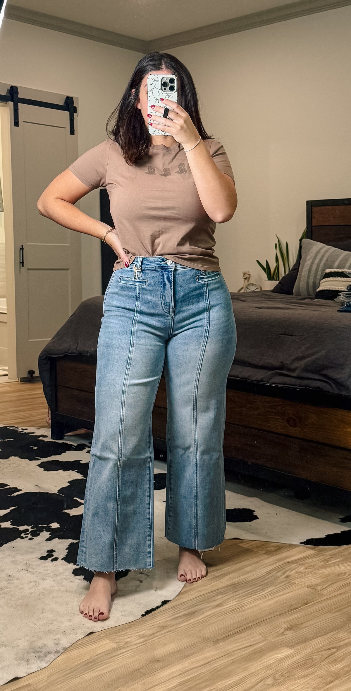 High Rise Wide Leg Ankle Jeans