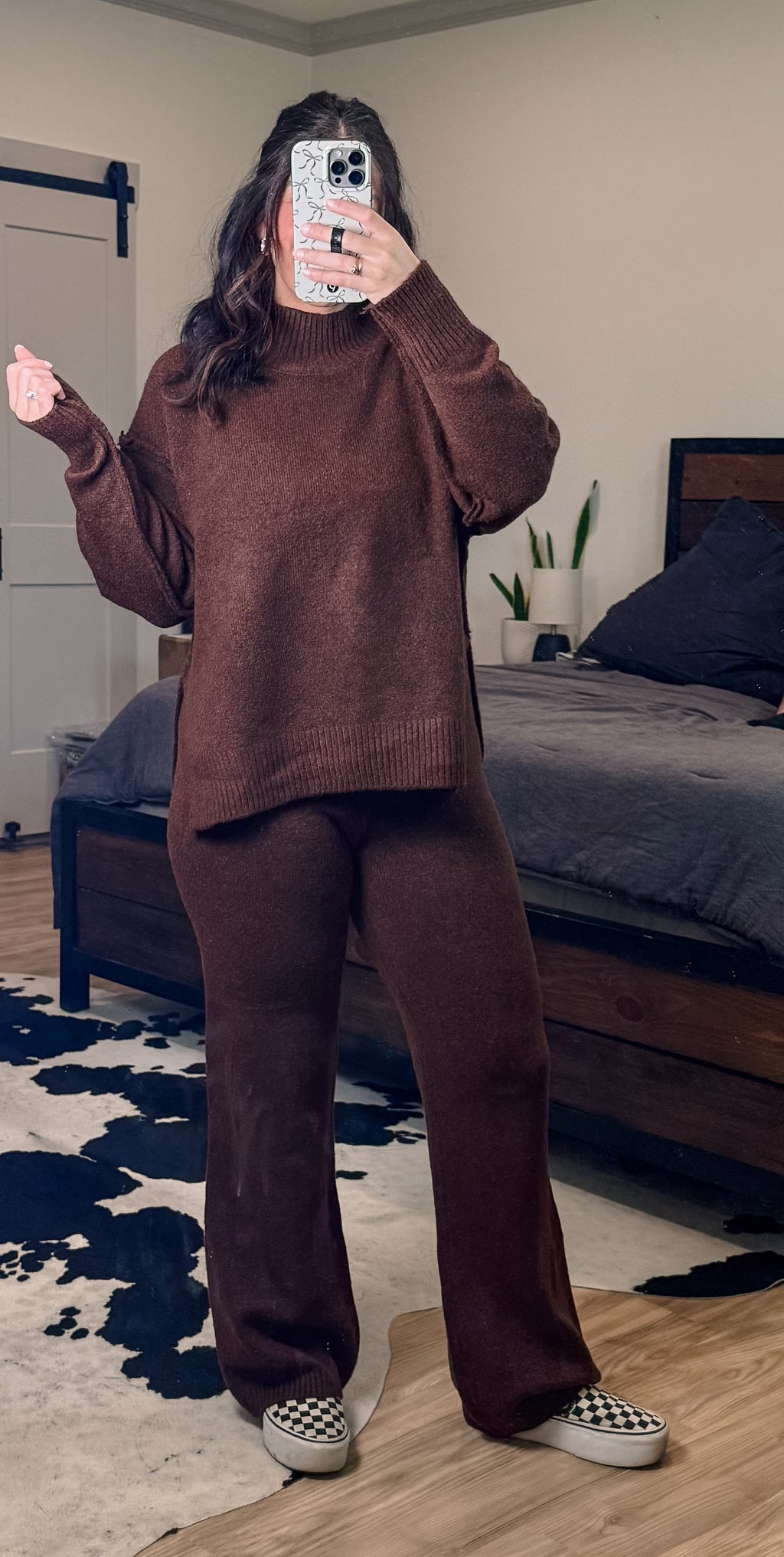 Turtle Neck Knit Sweater Set