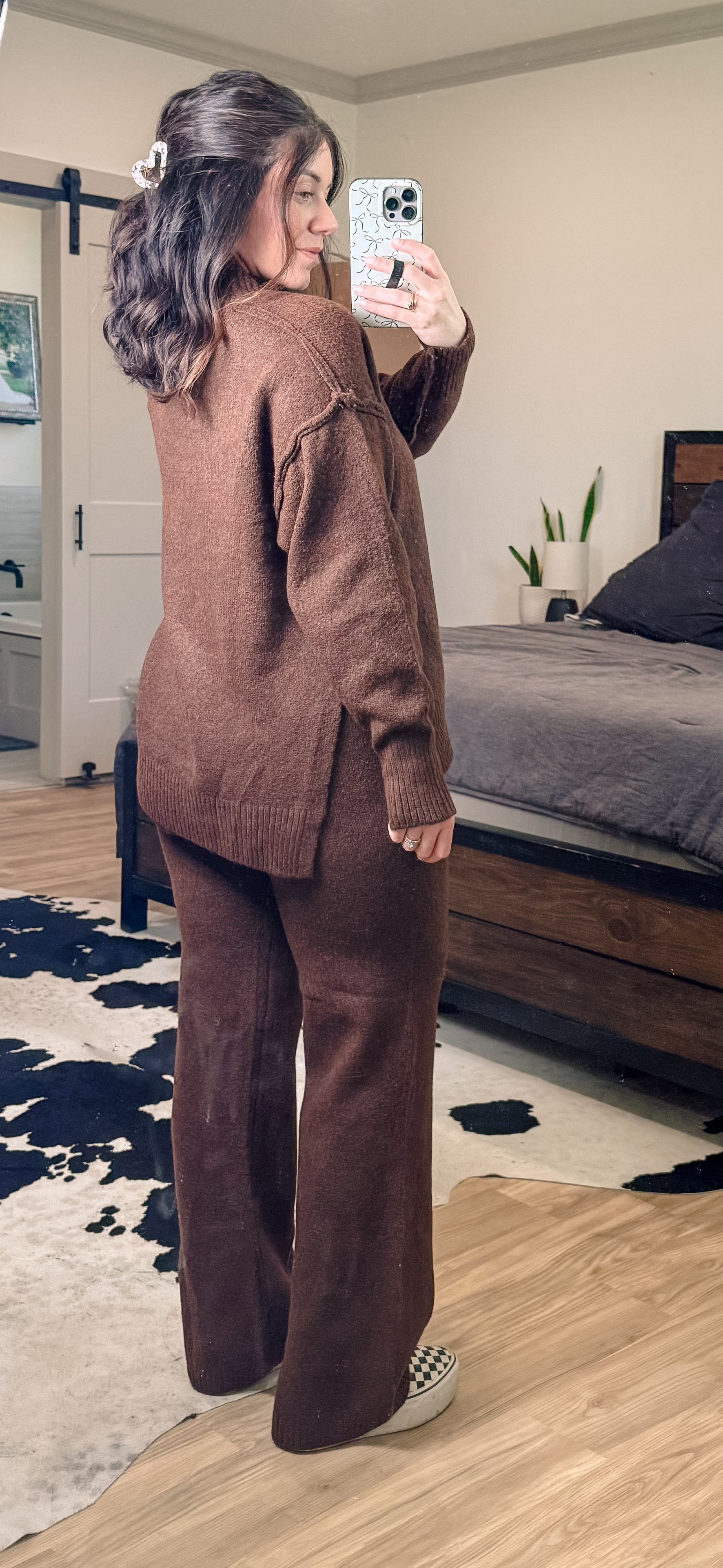 Turtle Neck Knit Sweater Set
