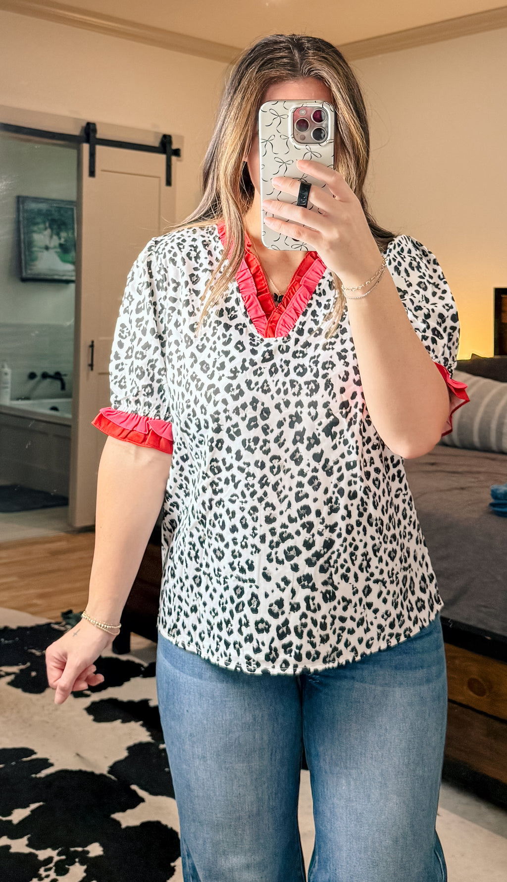 Leopard Ruffle Top