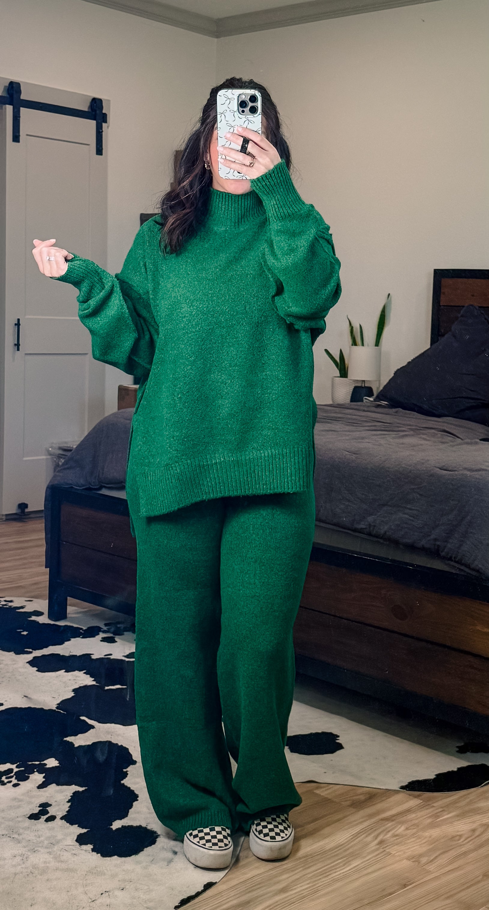Turtle Neck Knit Sweater Set
