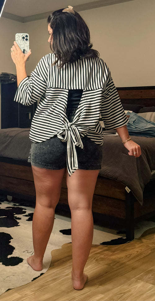 Black Mineral Washed Skort