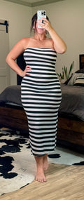 Striped Slit Daily Dress
