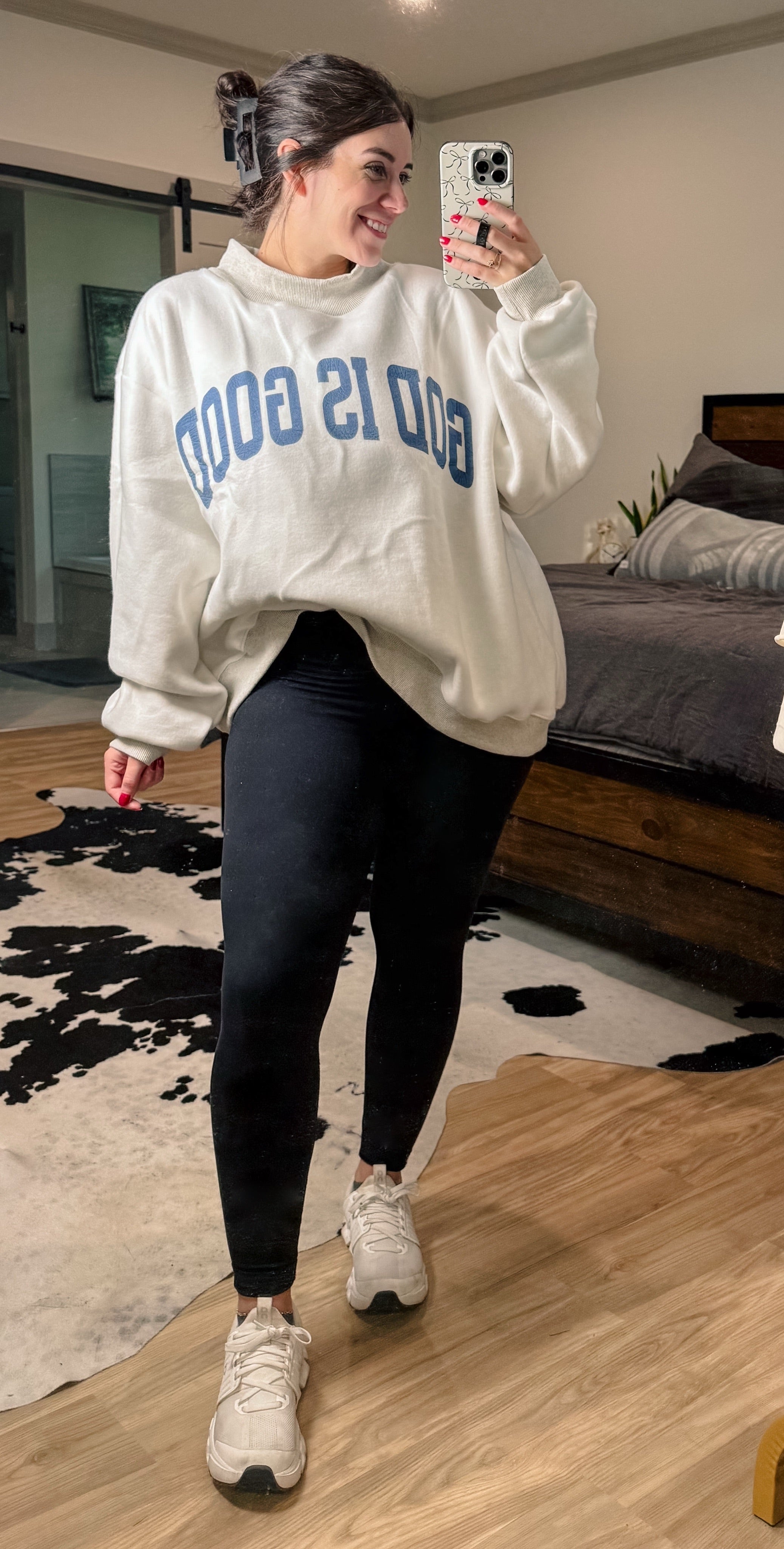 Reversible Jesus/God Is Good Sweatshirt