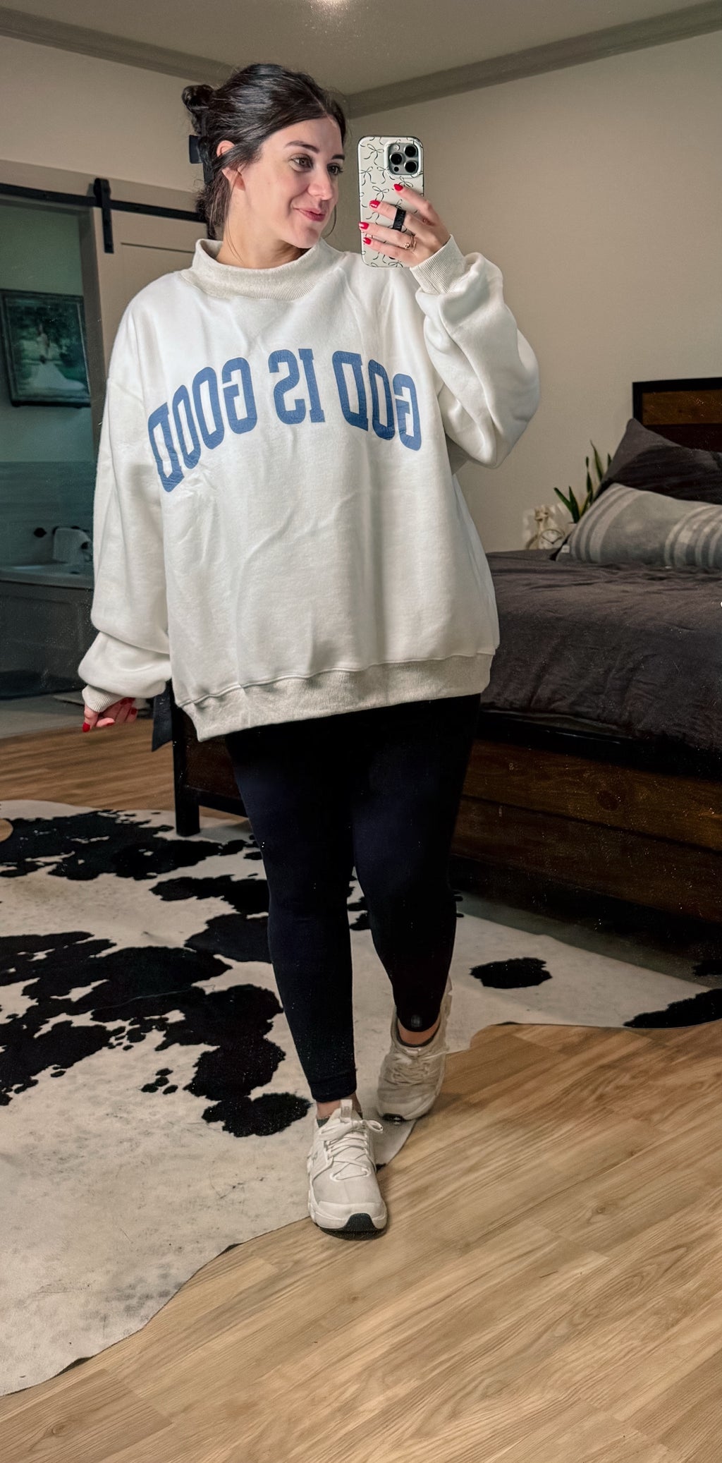 Reversible Jesus/God Is Good Sweatshirt